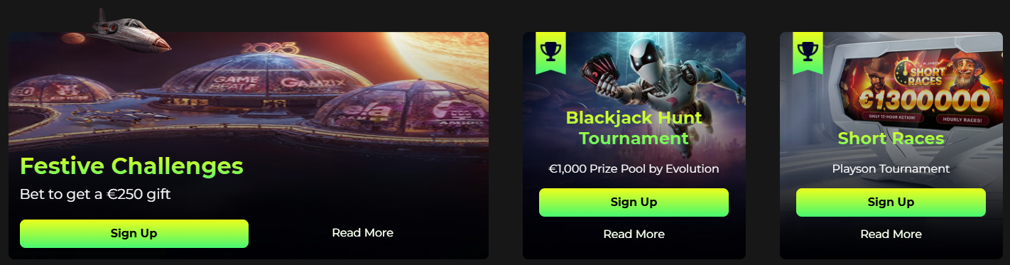 Blackjack Hunt Tournois de Space Fortuna Casino 