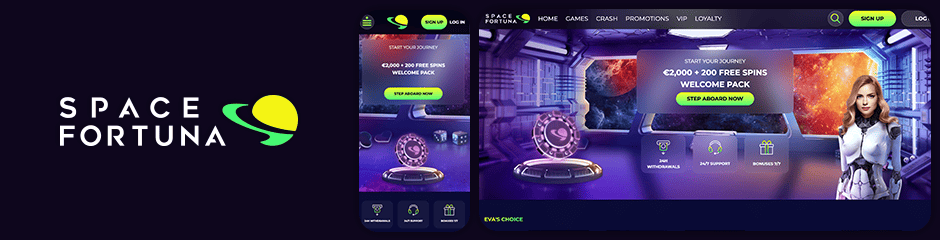 Space fortuna casino application et interface utilisateur mobile