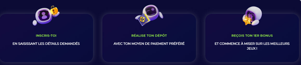 Realise ton depot Recois Ton 1er bonus de Space Fortuna Casino 